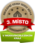 Zařízení získalo ocenění 3. nejlepší kemp vMoravskoslezském kraji v hodnocení návštěvníků v anketě Kemp roku 2014